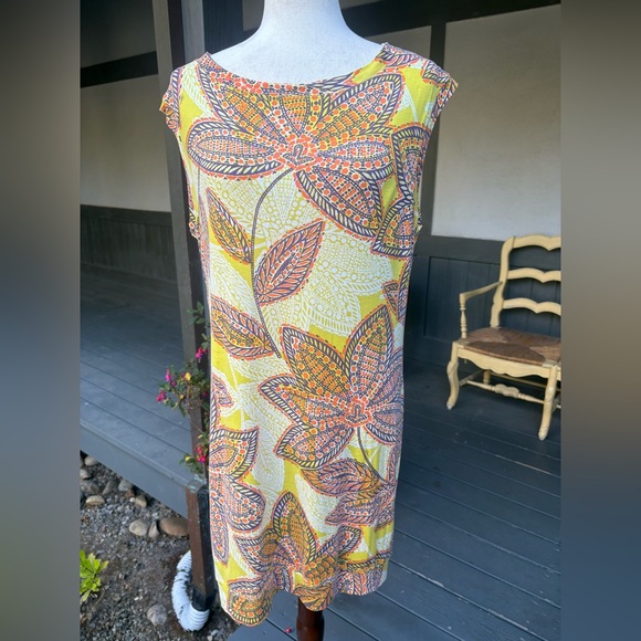 Trina Turk Floral Sleeveless Dress in Yellow and Orange - Picture 1 of 5